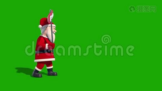圣诞老人订阅圣诞绿屏3D渲染动画视频