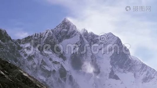 罗特斯峰日落喜马拉雅山4k视频