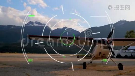 背景下与飞机连接的全球网络动画视频