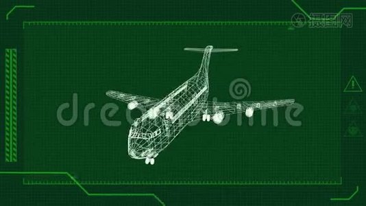 飞机模型三维技术绘图动画视频