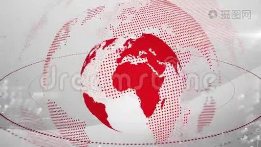 白色和红色数字地球仪动画视频