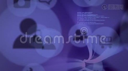 紫色背景下的数据动画视频