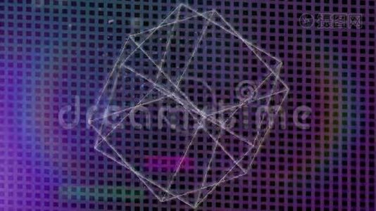 紫色背景的几何形状动画视频