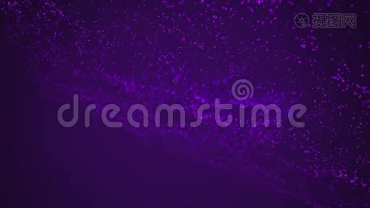 发光紫色粒子的动画视频