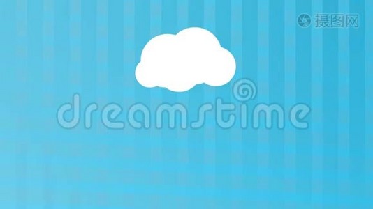 蓝云移动，蓝格子背景上有网络图标视频