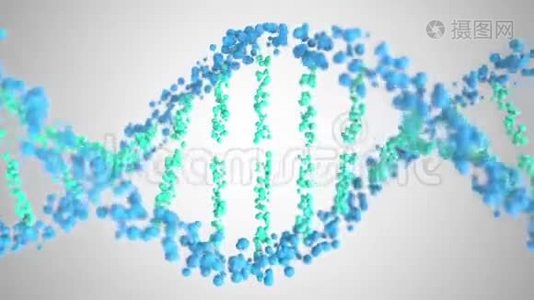 DNA分子。 循环三维动画视频
