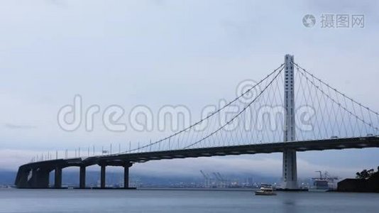 旧金山一座€的“奥克兰湾大桥，加利福尼亚州4K视频