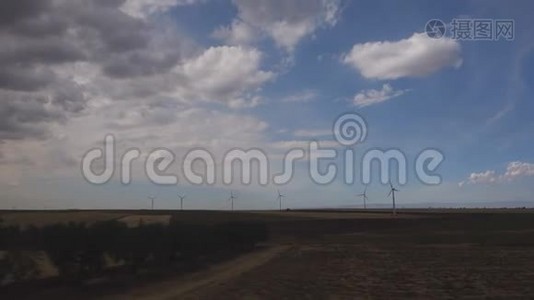 风力涡轮机景观视频