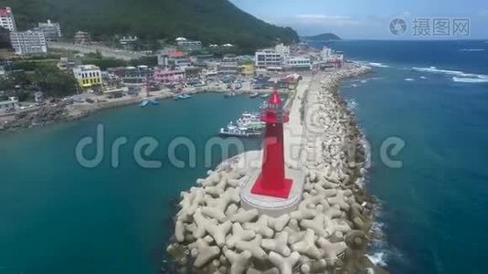 鸟瞰夏季Cheongsapo港，海恩达，釜山，韩国，亚洲..视频