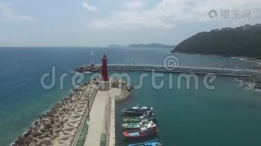 鸟瞰夏季Cheongsapo港，海恩达，釜山，韩国，亚洲..视频