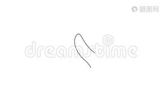 自主绘制章鱼单条连续一条线图的简单动画.. 手工绘图，白线上黑线视频