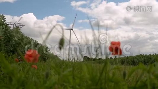 用于电力生产的风车.视频