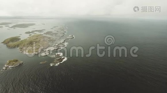 挪威的多云海岸视频