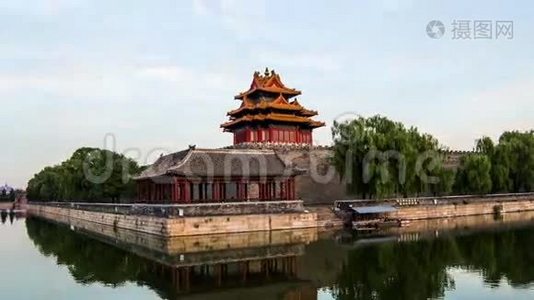 从白天到晚上，中国北京紫禁城的不同景色视频