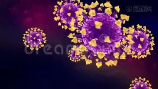 Covid19病毒可视化循环动画视频