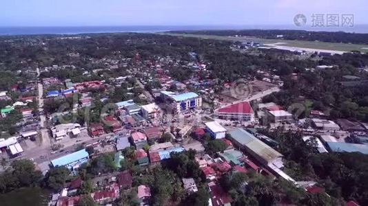 Puerto Princesa城市景观与海洋和机场背景。 巴拉望，菲律宾。视频