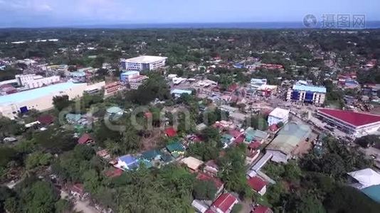 Puerto Princesa城市景观与海洋和机场背景。 巴拉望，菲律宾。视频