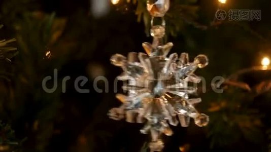 圣诞节装饰雪花和构图.视频