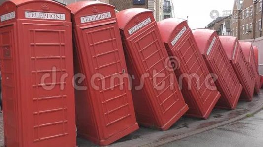 英国红色电话亭。视频