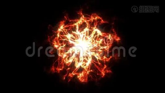 抽象发光等离子体爆发。 能源爆炸火焰波视频