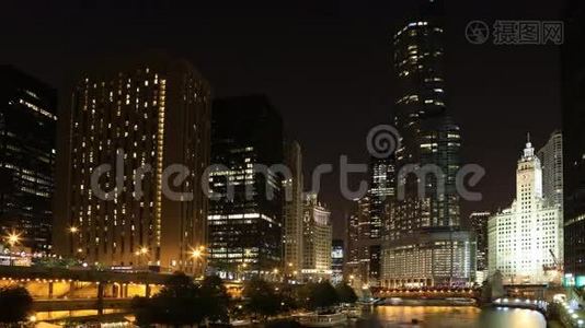 芝加哥河堤K超高清延时夜视频
