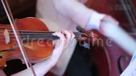 拉小提琴的女人视频
