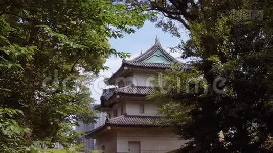 东京故宫江户城堡仅存的塔楼视频