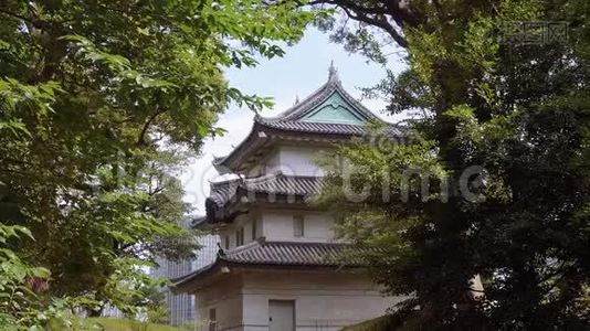 东京故宫江户城堡仅存的塔楼视频