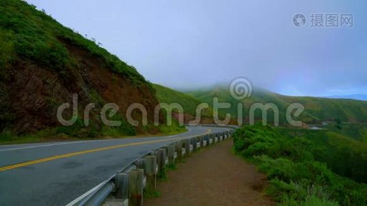 旧金山马林海岬金门大桥的风景路线视频