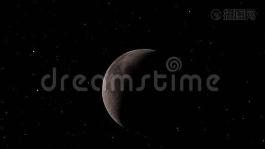 月亮背景现实视频。 月球是一个围绕地球运行的天体. 图像的元素视频