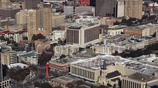 圣安东尼奥市中心4K的空中时间图视频