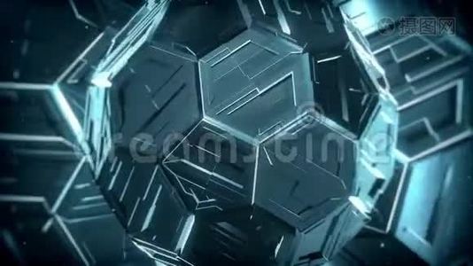 抽象金属技术球体视频