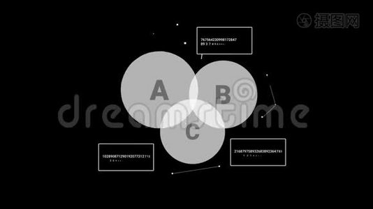 孤立的叠加信息元素-图表与圆圈。视频