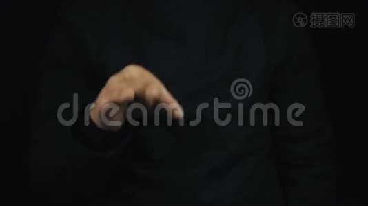 男性手长袖夹克拉力协议好手指签字手势视频