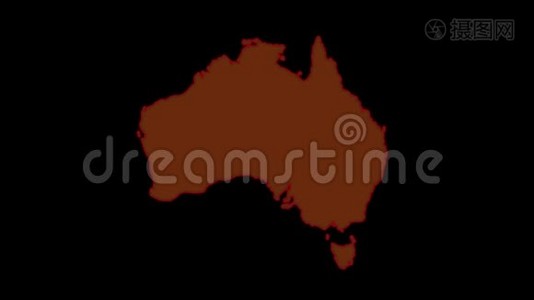澳大利亚的火灾。 运动矢量插图中的视频。视频