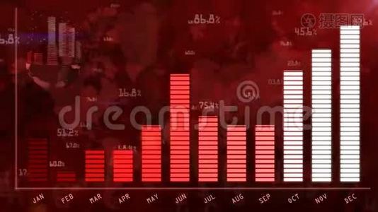 商业报告概念的红色增长图视频