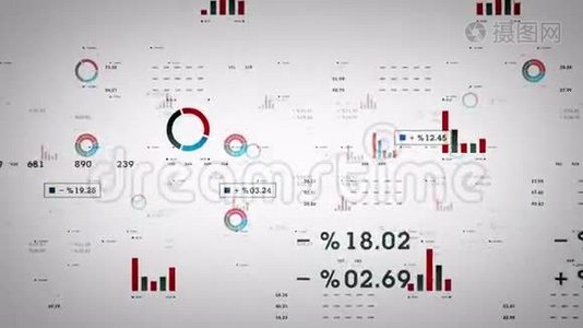商业图表和数据白色视频