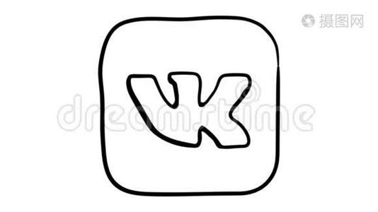 图标Vk白板动画4K画面.视频