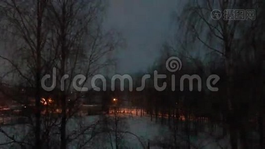 冬季黎明在村庄的时间流逝视频视频