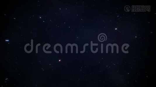 星系背景中超空间跳跃的太空旅行视频