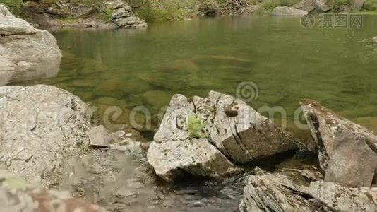 挪威海的石头海岸。 平滑滑杆视频