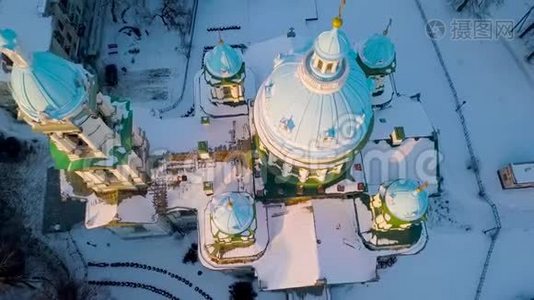 鸟瞰三一正教大教堂.. 乌克兰苏米视频