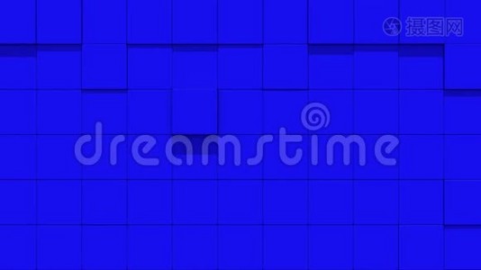 蓝墙的立方体脱落视频