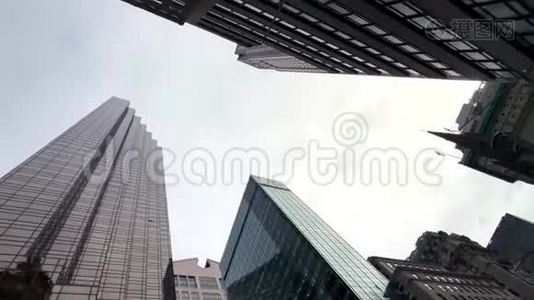 纽约摩天大楼的底视图视频