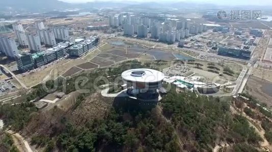 Bitgaram天文台的鸟瞰图，Naju，Jeonnam，韩国，亚洲视频