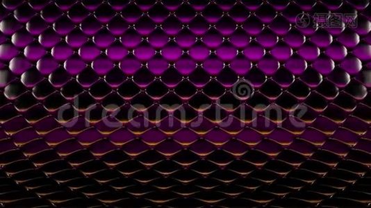 3D动画的紫色被子表面与美丽的高光。 高质量的现实动画。 一段录像。视频