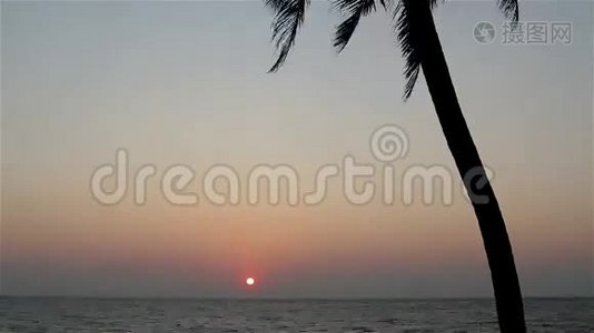斯里兰卡大片橙色日落的时间流逝视频