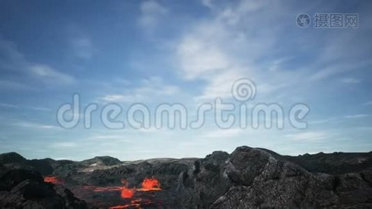 不明飞行物正在火山上空飞行视频