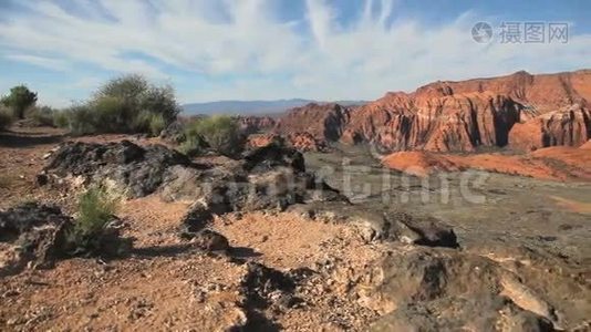 沙漠峡谷景观多利射击视频