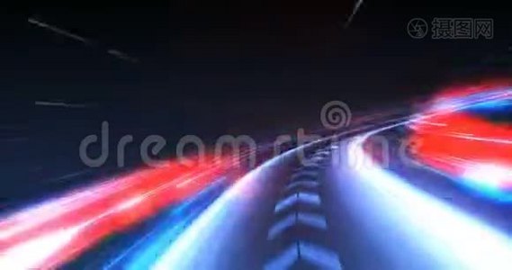 隧道内箭头运动高速模糊的多色动画视频